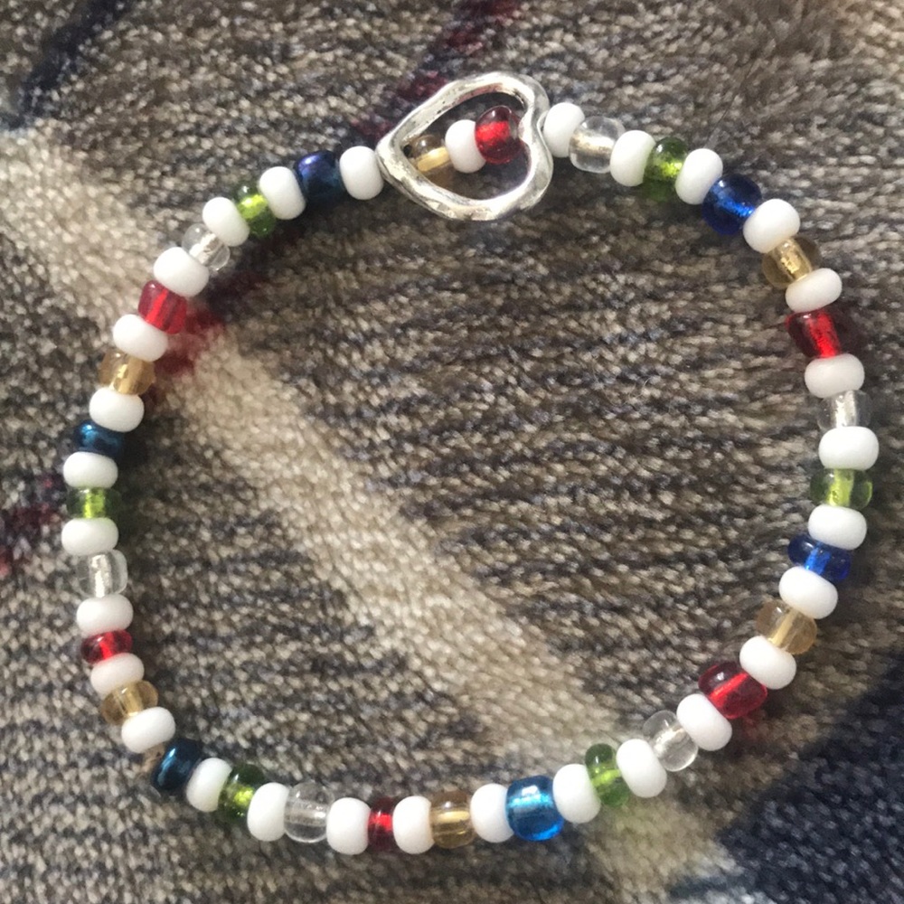 rainbow heart bracelet